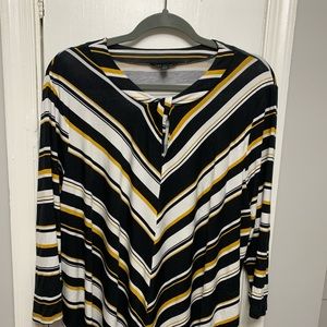 Cute yellow, black, white striped 18/20 top